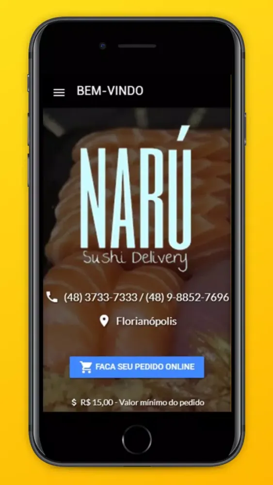 Tangkapan layar Narú Sushi Delivery