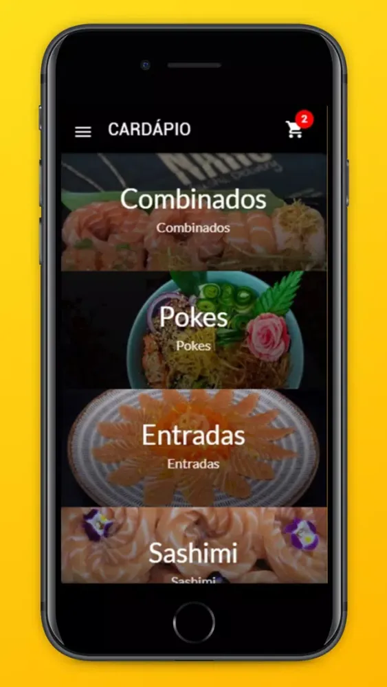 Tangkapan layar Narú Sushi Delivery