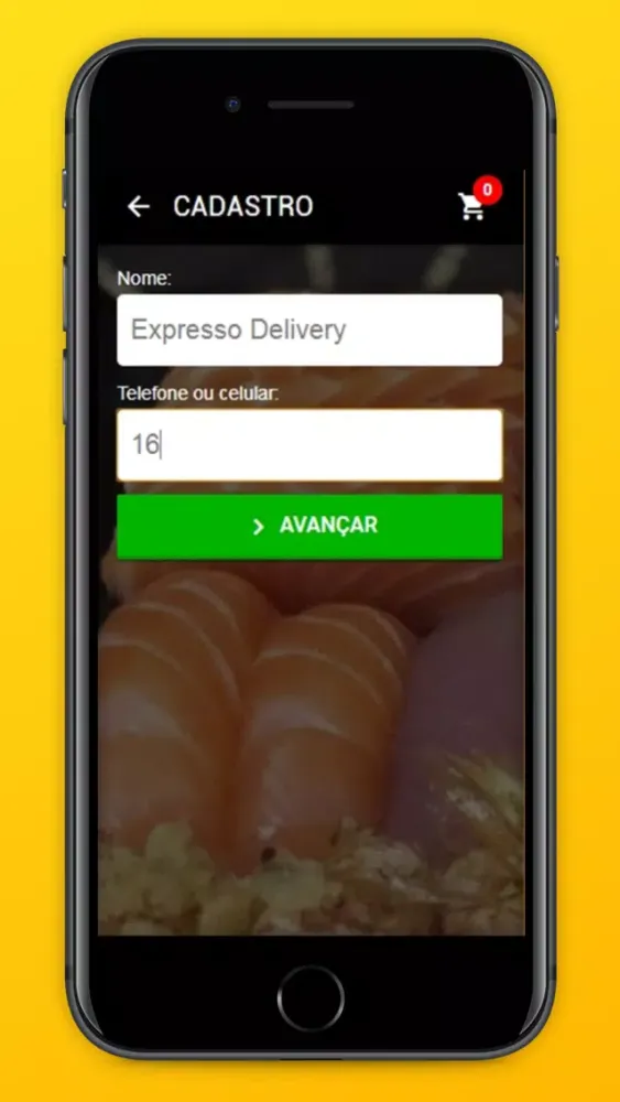 Tangkapan layar Narú Sushi Delivery