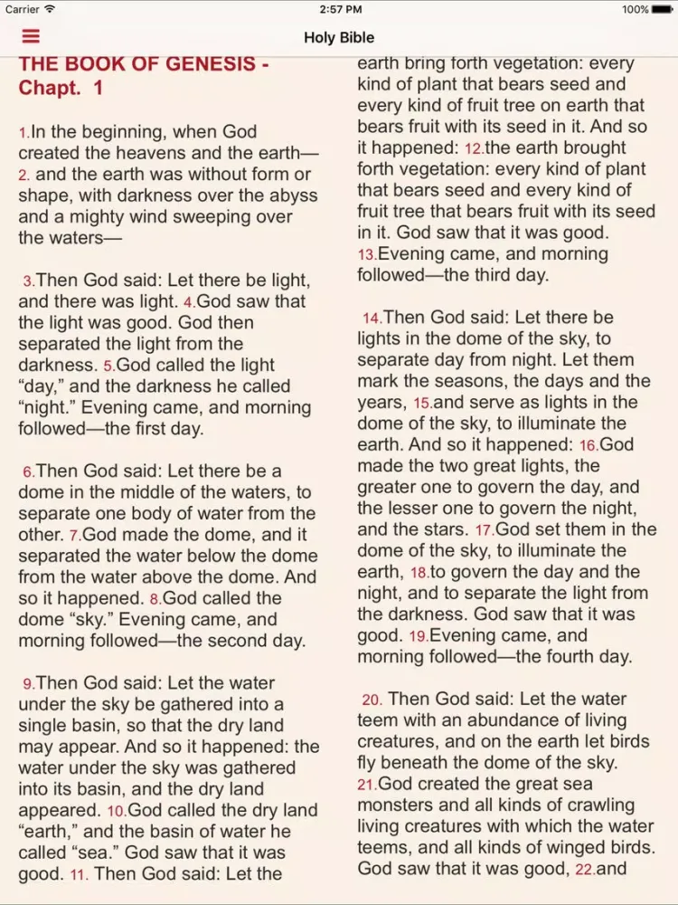 Captures d'écran de Holy Bible NABRE iPad 