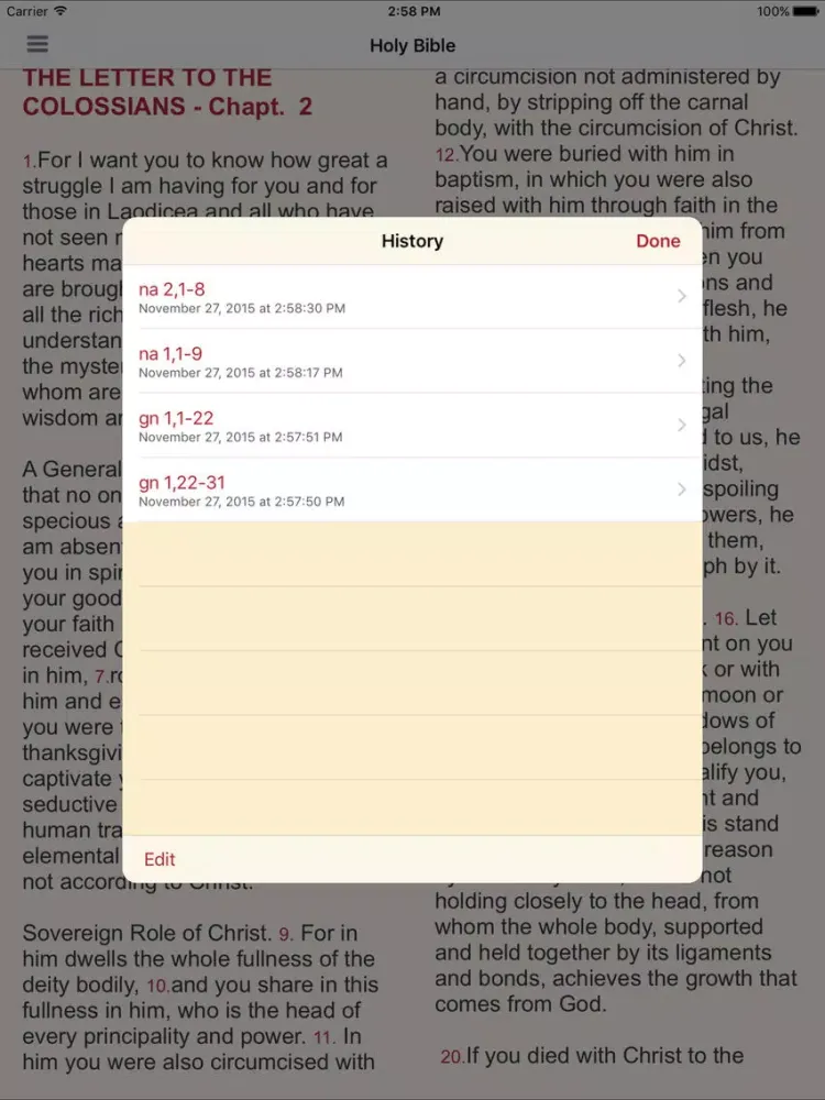 Captures d'écran de Holy Bible NABRE iPad 