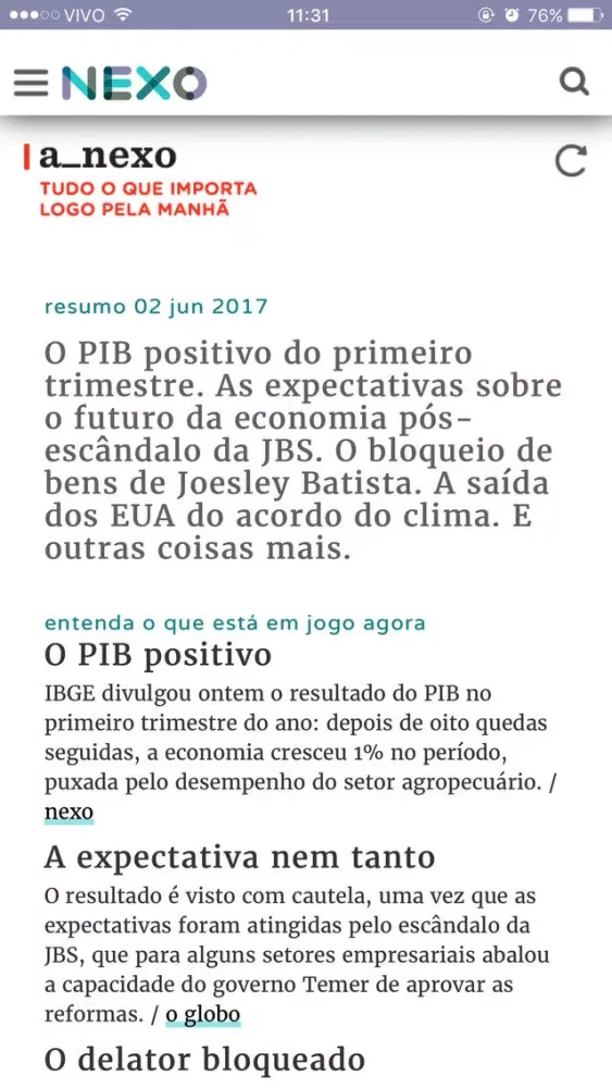 Captures d'écran de a_nexo - Tudo o que importa pela manhã