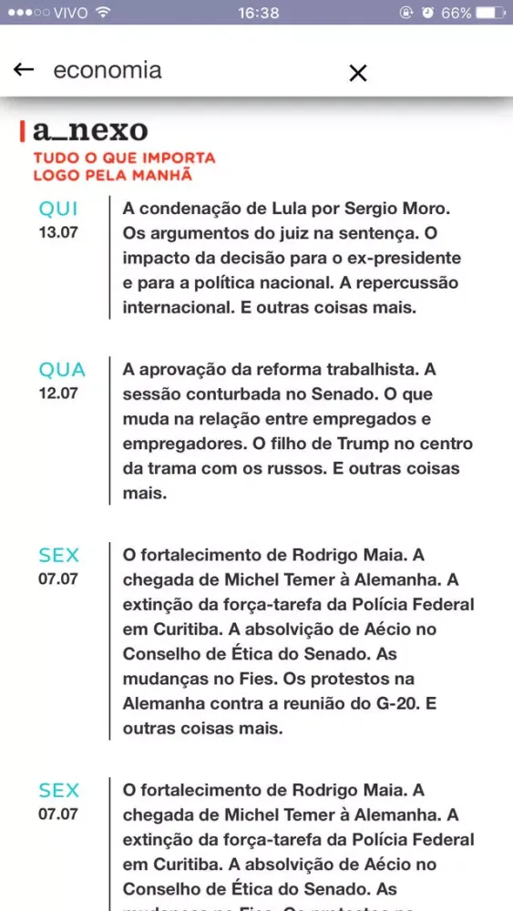 Captures d'écran de a_nexo - Tudo o que importa pela manhã