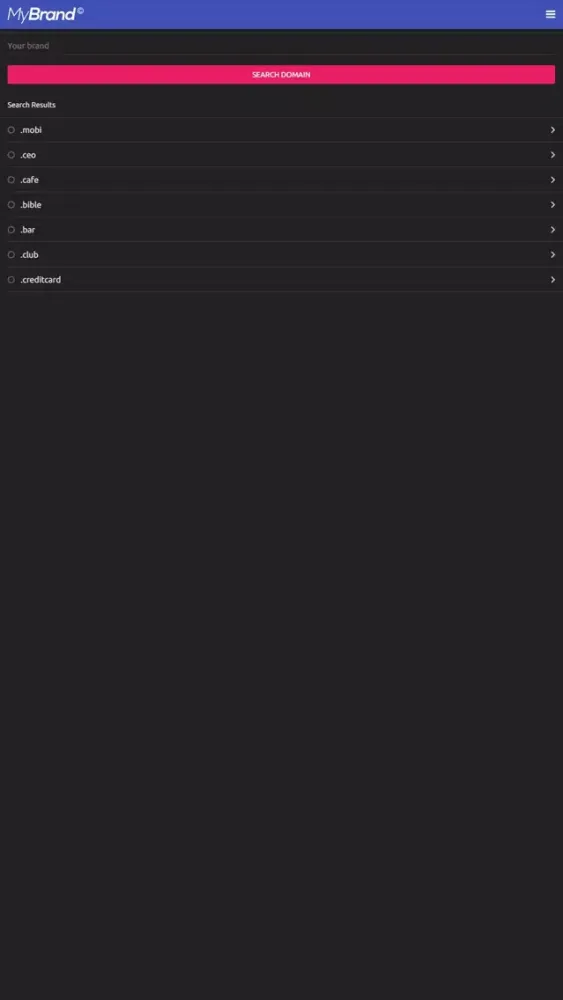Capturas de pantalla de MyBrand - Domains Whois TLD