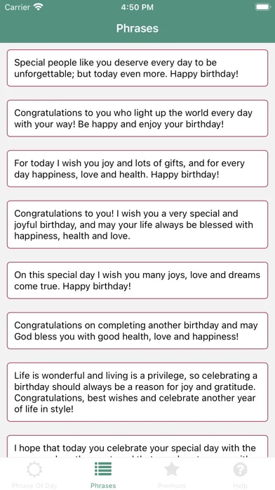 Phrases for Birthdays Ekran Görüntüleri