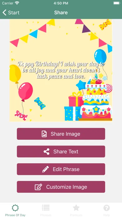 Phrases for Birthdays Ekran Görüntüleri