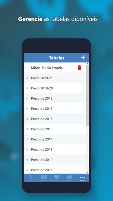Capturas de tela do PMED - Preço Médico TUSS CBHPM