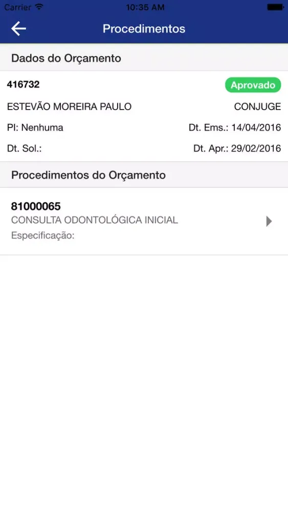 Captures d'écran de Compro Odonto Prestador