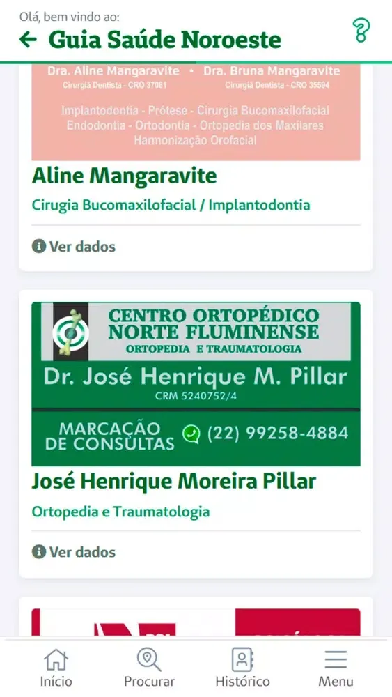 Capturas de pantalla de Guia Saúde Noroeste