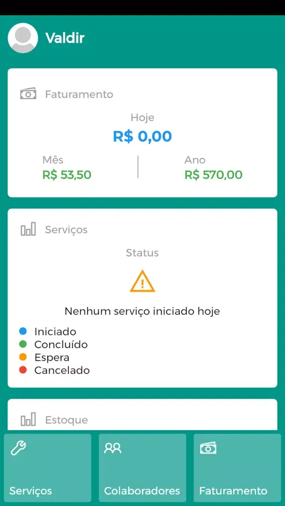 Tangkapan skrin Oficinei Colaborador