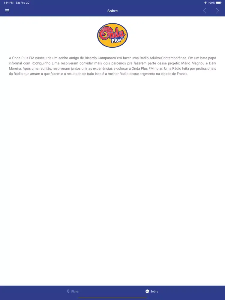 Capturas de pantalla de Radio OndaPlus FM iPad 