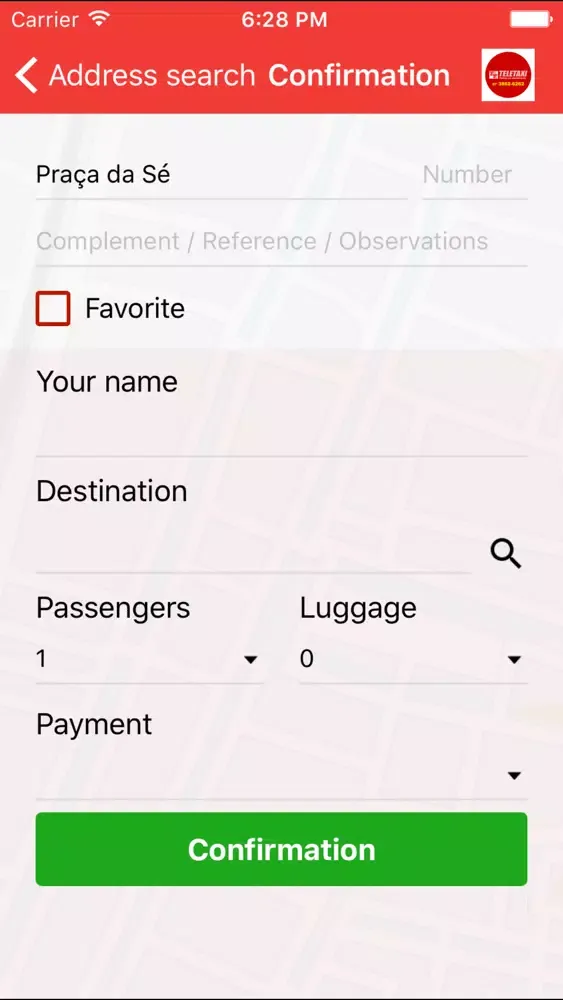 TeleTaxi Petrolina Ekran Görüntüleri