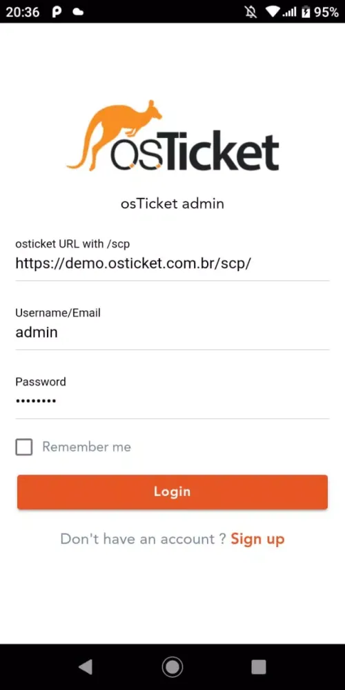 osTicket Admin应用截图