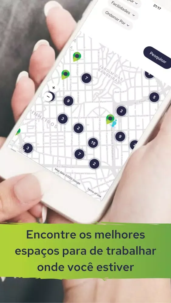 Capturas de tela do Outoo - Espaços de Trabalho