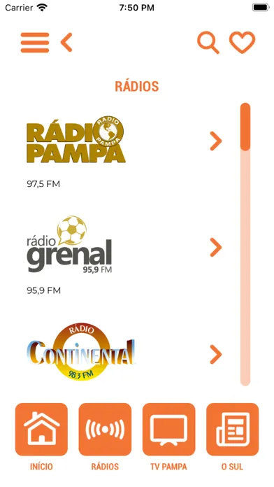Capturas de tela do Rede Pampa