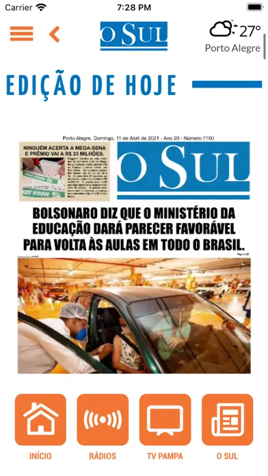 Capturas de tela do Rede Pampa