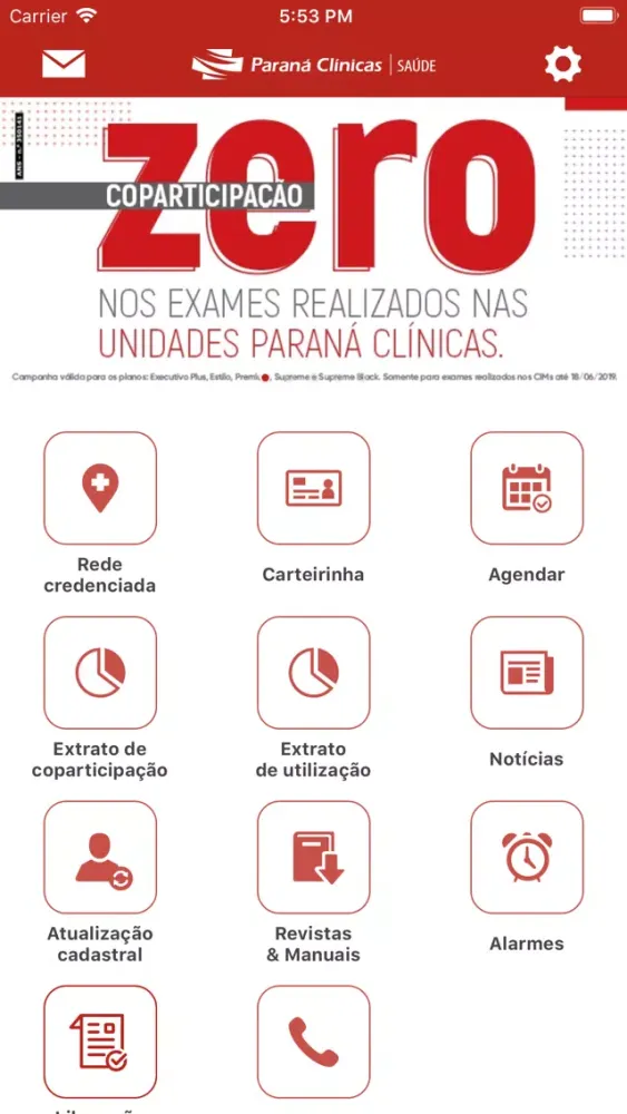 Ảnh chụp màn hình của Paraná Clínicas
