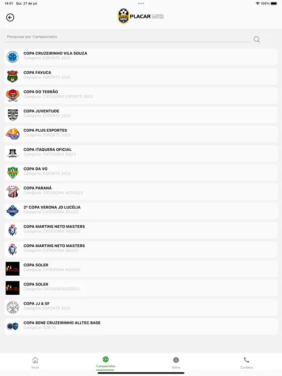 PLACAR MR2 iPad  Screenshots