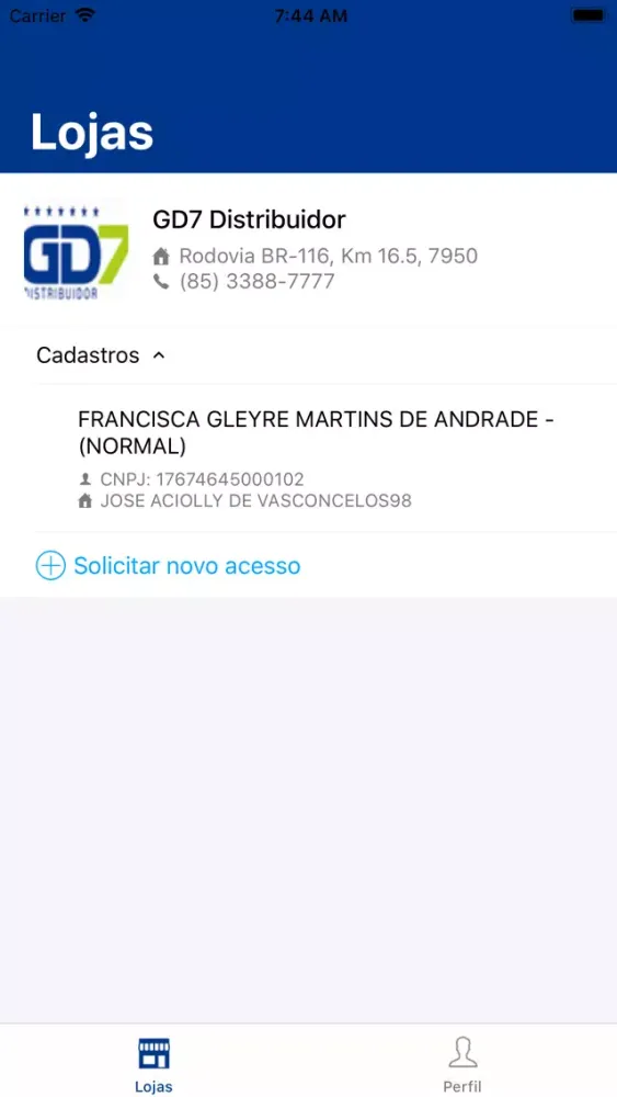 Capturas de tela do GD7 App