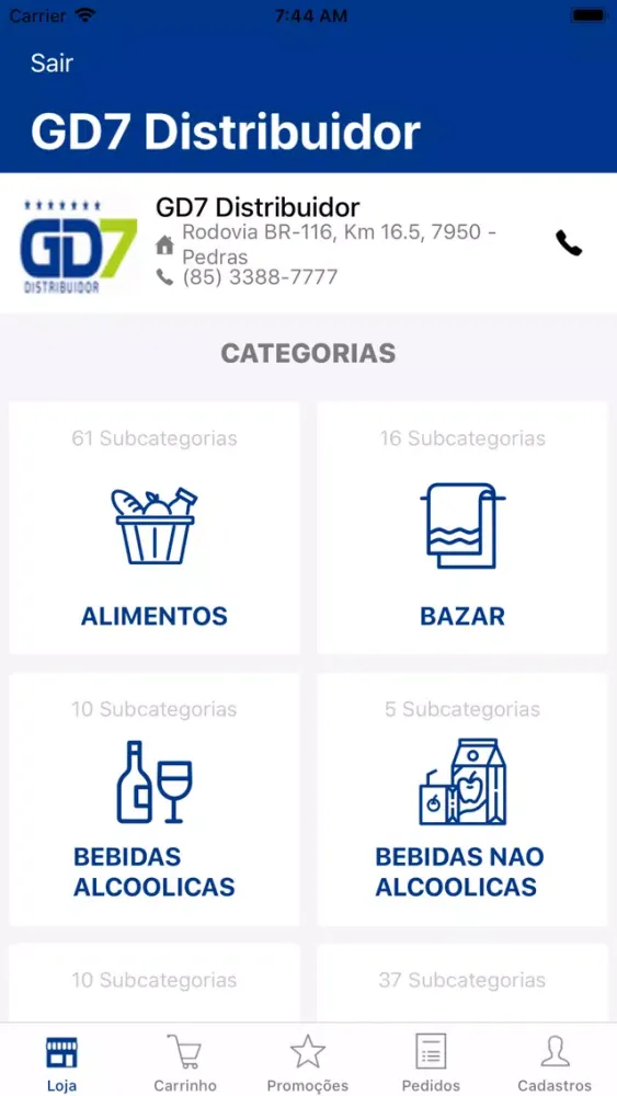 Capturas de tela do GD7 App