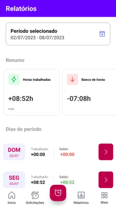 Zrzuty ekranu Check Ponto - Colaborador