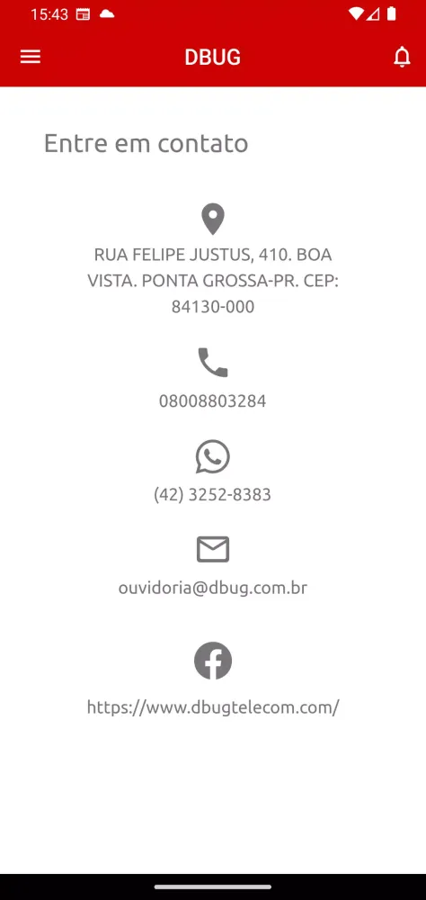 DBUG APP Screenshots