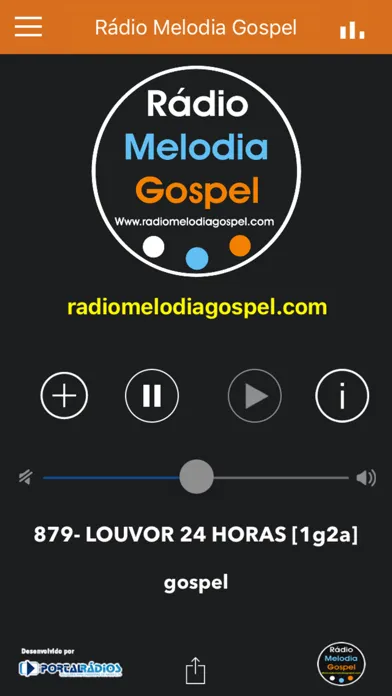 Tangkapan layar Rádio Melodia Gospel
