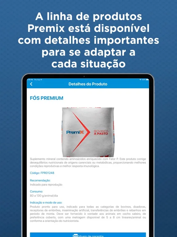 Ảnh chụp màn hình của Premix App iPad 