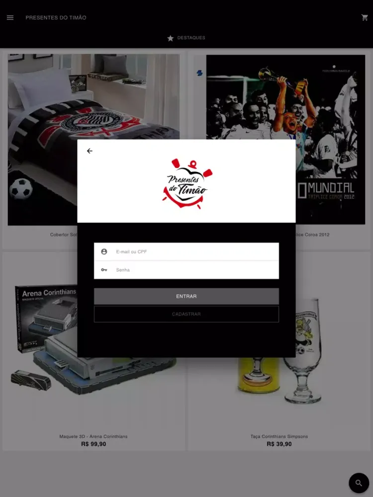 Zrzuty ekranu Presentes do Timão iPad 