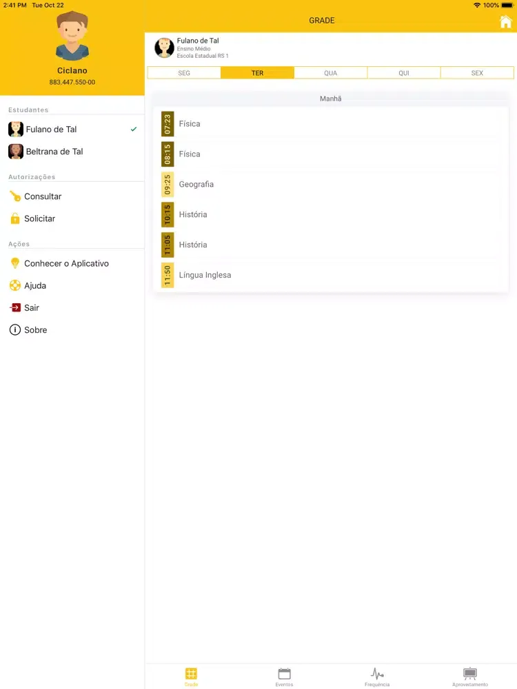 Capturas de pantalla de Escola RS - Estudante iPad 