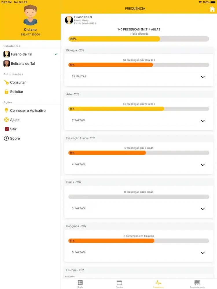 Capturas de pantalla de Escola RS - Estudante iPad 
