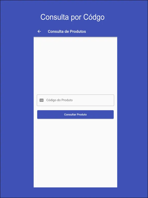 Tangkapan layar Consulta Produto iPad 