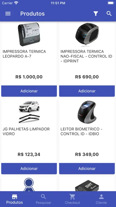 Capturas de tela do iProSystem