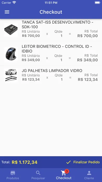 Capturas de tela do iProSystem