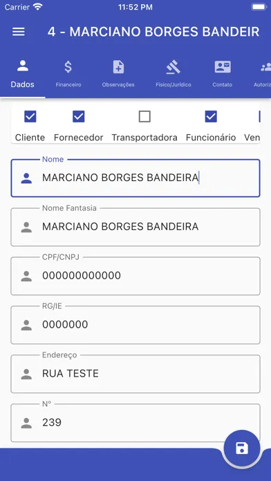 Capturas de tela do iProSystem