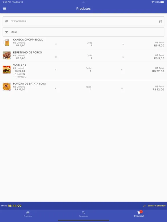 Pro Comanda iPad 應用截圖