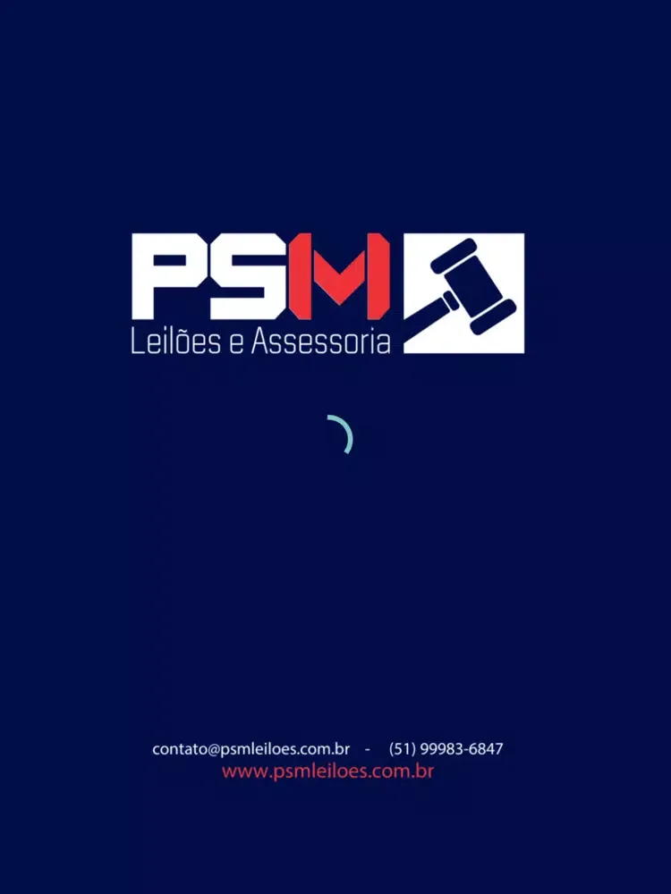 Capturas de tela do PSM Leilões iPad 