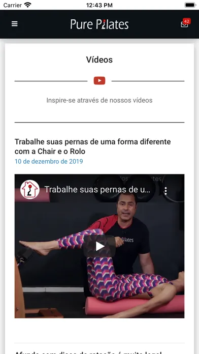 Capturas de tela do Pure Pilates