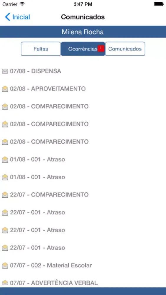 Tangkapan skrin Estilo de Aprender