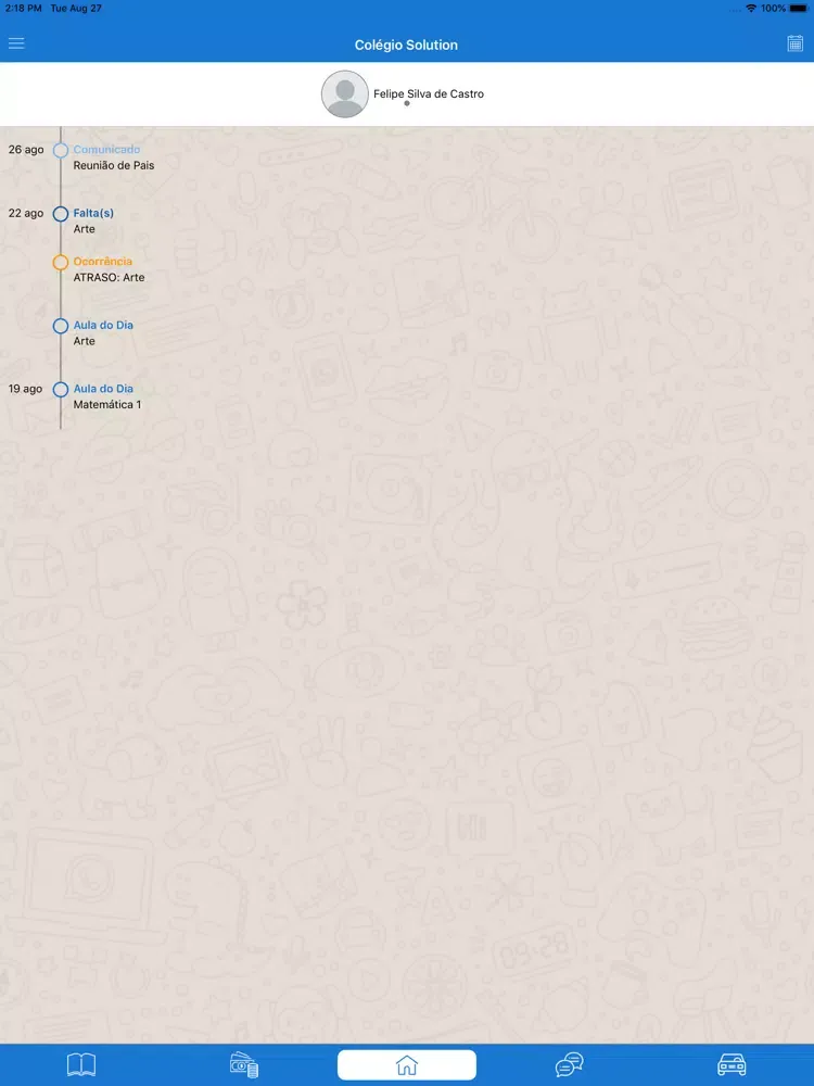 Ảnh chụp màn hình của Colegio Santa Clara Mobile iPad 