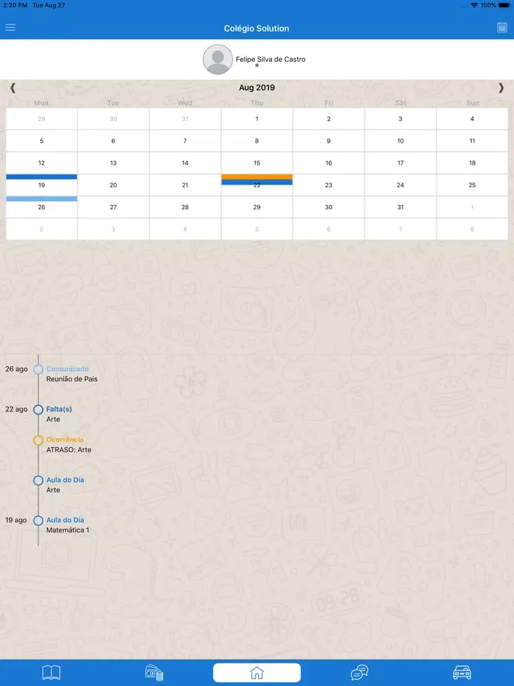 Ảnh chụp màn hình của Colegio Santa Clara Mobile iPad 