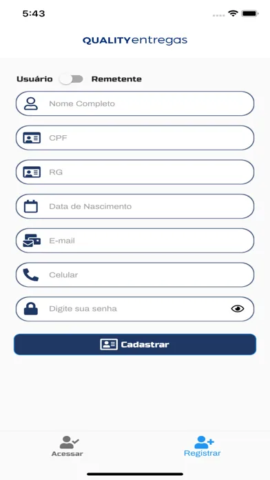 Capturas de tela do Quality Entregas - Operacional