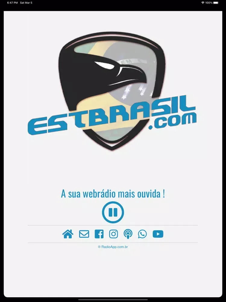 Webrádio ESTBRASIL iPad  Screenshots