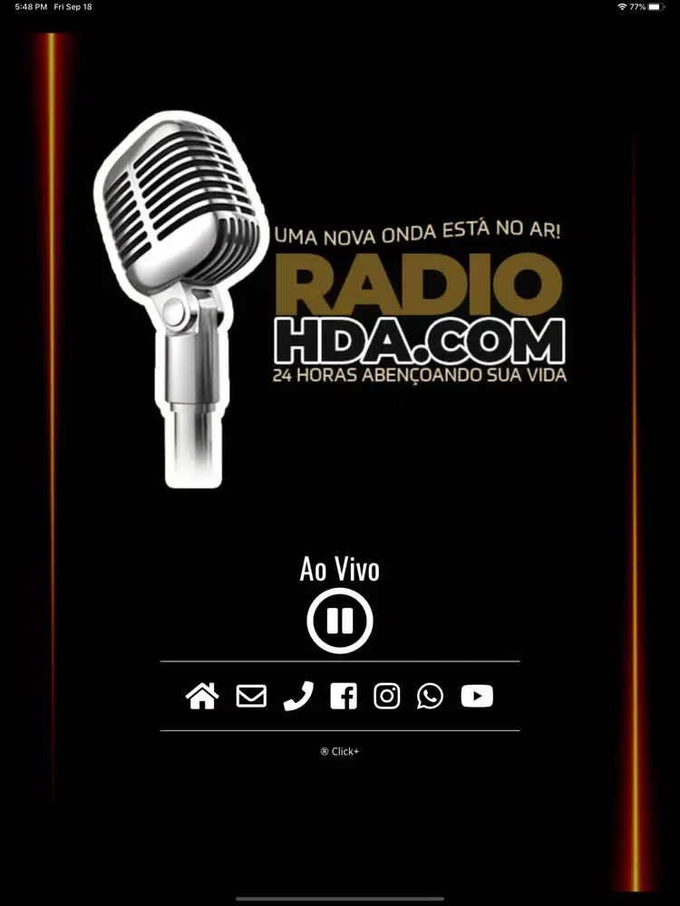 Tangkapan layar Rádio HDA.COM iPad 