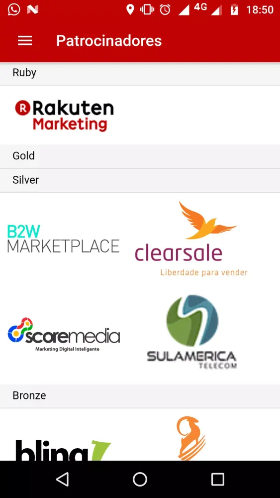 Capturas de tela do Rakuten Expo 2017