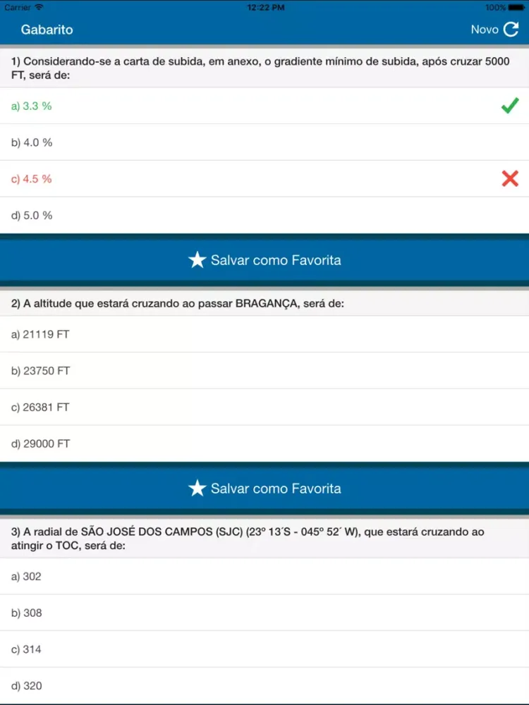 Tangkapan layar PCA - Banca da ANAC - Simulados iPad 
