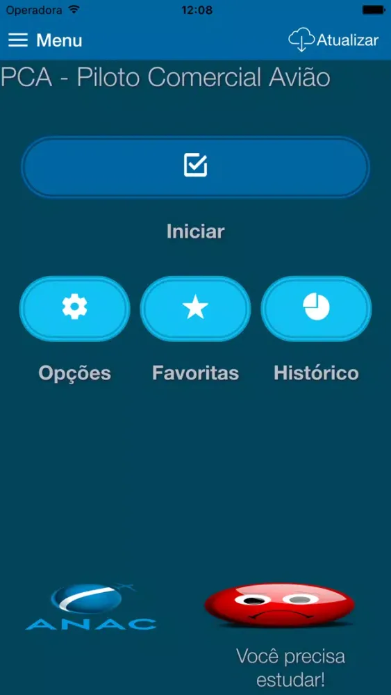 Tangkapan layar PCA - Banca da ANAC - Simulados