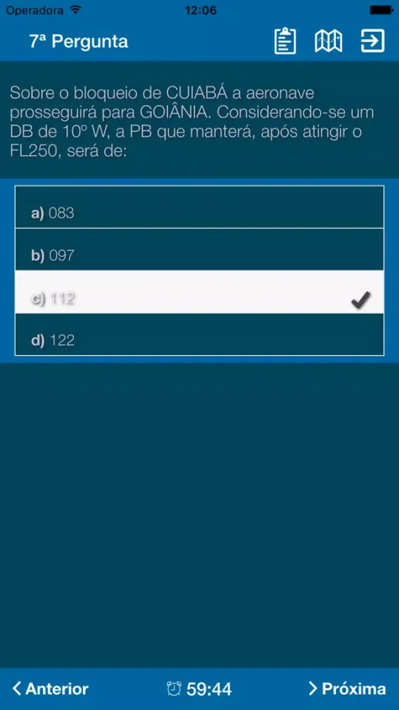 Tangkapan layar PCA - Banca da ANAC - Simulados