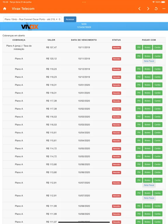Vivax Telecom iPad  Screenshots