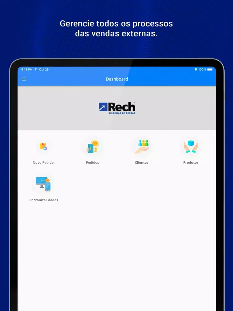 Ảnh chụp màn hình của SIGER Mobile Vendas iPad 
